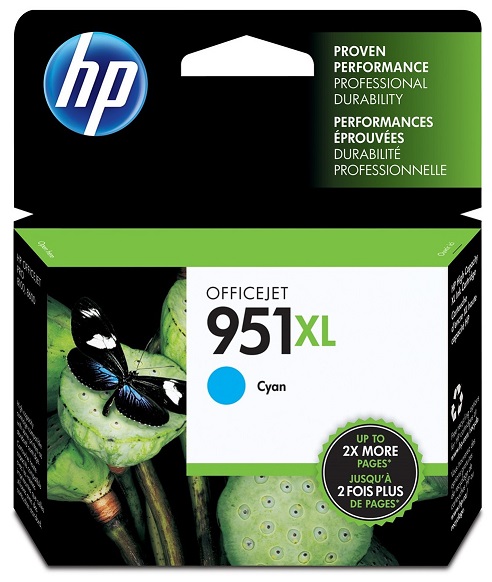 HP 951XL High Yield Cyan Original Ink Cartridge - CN046AN