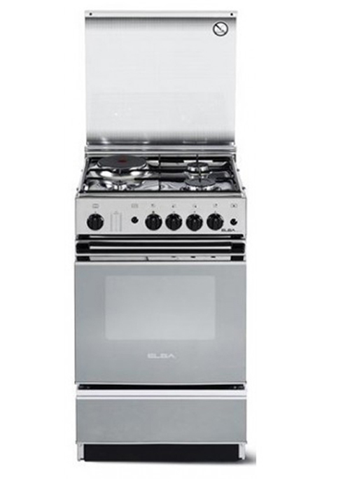 Elba Stainless Steel Four Burner Cooker with Oven - N55X340