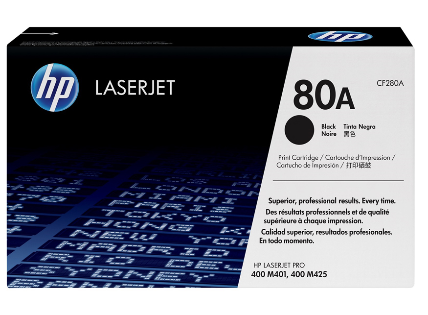HP 80A Black Original LaserJet Toner Cartridge - CF280A