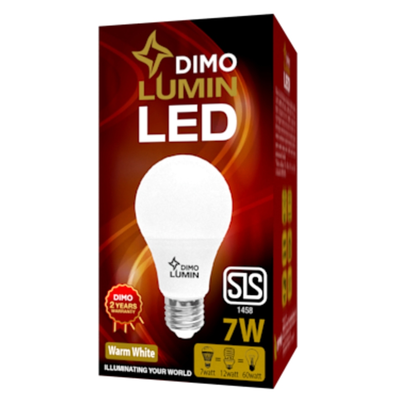 Dimo LED Bulb E27 7 Watt Warm White - Screw Type