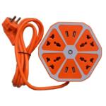 Hexagon Socket Universal Power Extension 4 USB And Four Socket Multiplug 13A