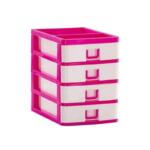 Daxer Mini Table Drawer Set Plastic Small 4 levels Pink – DTC 01
