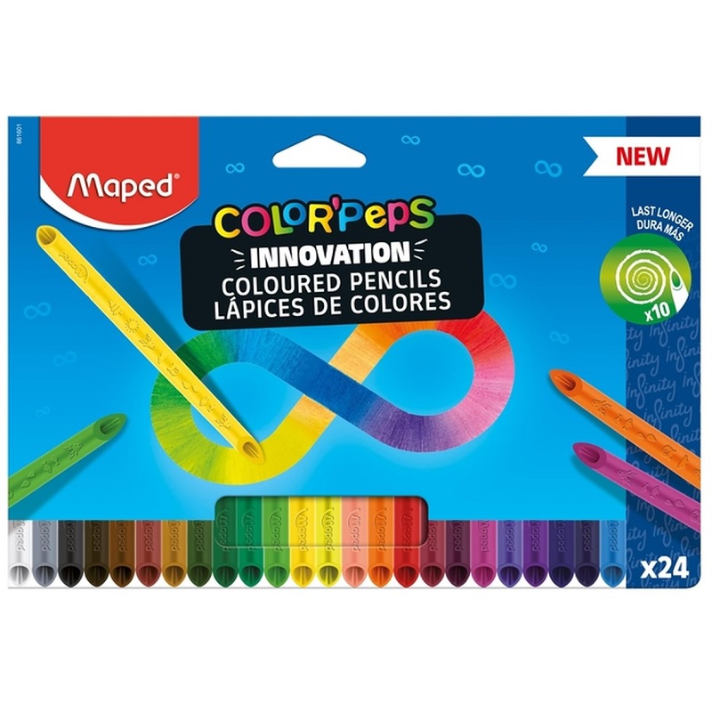 Maped Color Peps Infinity Coloured Pencils - 24 Shades - Cardboard Box