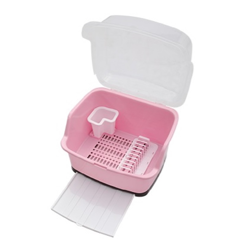 Daxer Plate Rack With Cover + Tray Pink - PPR 004