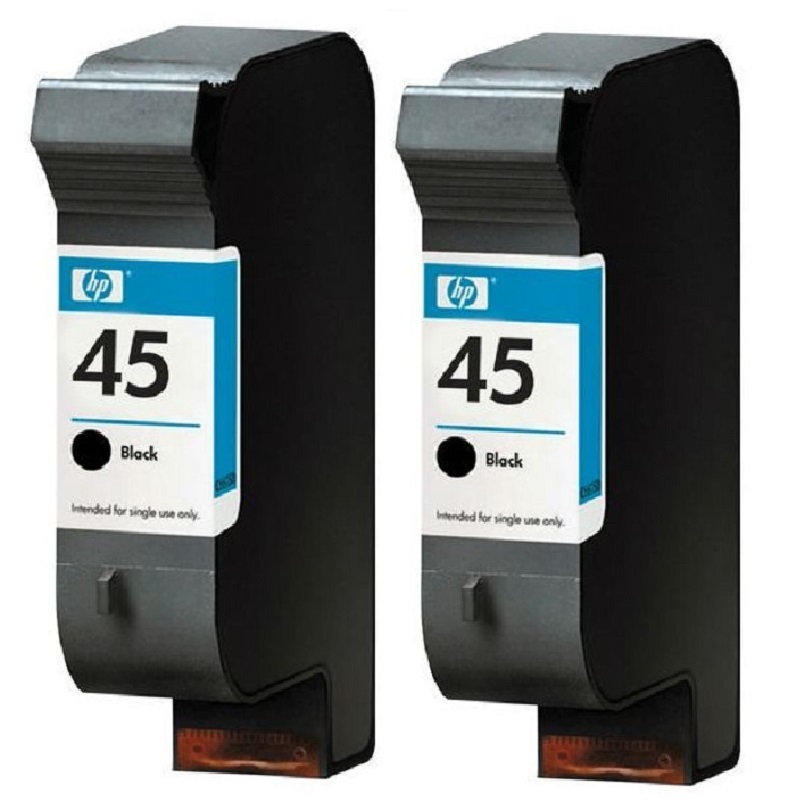 HP 45 Black Original Ink Cartridge Twin Pack - 51645A